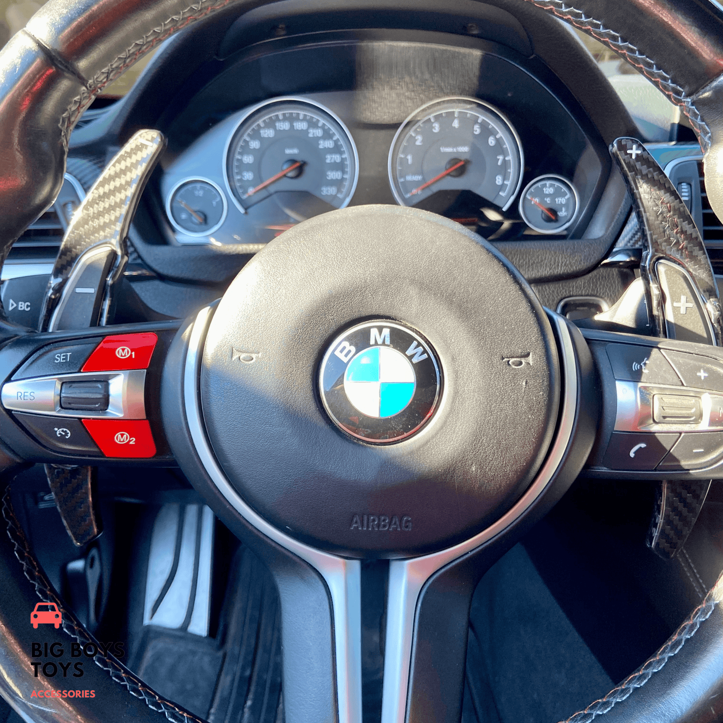 BMW paddle shifter closer look