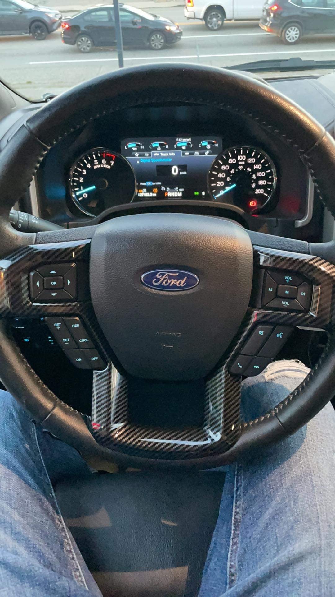 Ford F-150 carbon fiber steering wheel cover