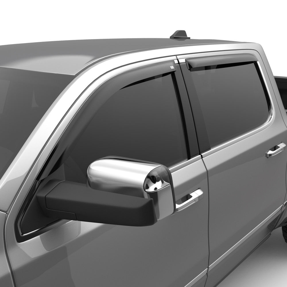 Tape On Window Visors Smoke Finish - Fits 19-24 Ram 1500 (Crew Cab)