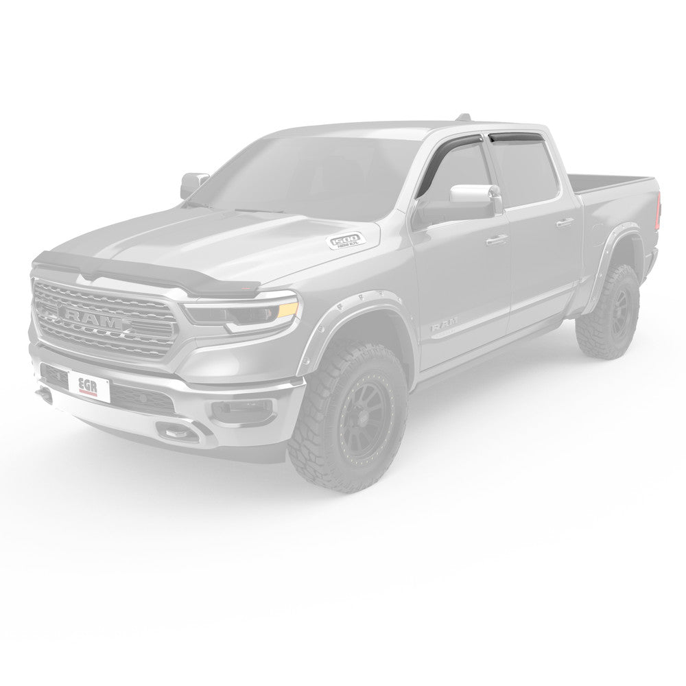 Tape On Window Visors Smoke Finish - Fits 19-24 Ram 1500 (Crew Cab)