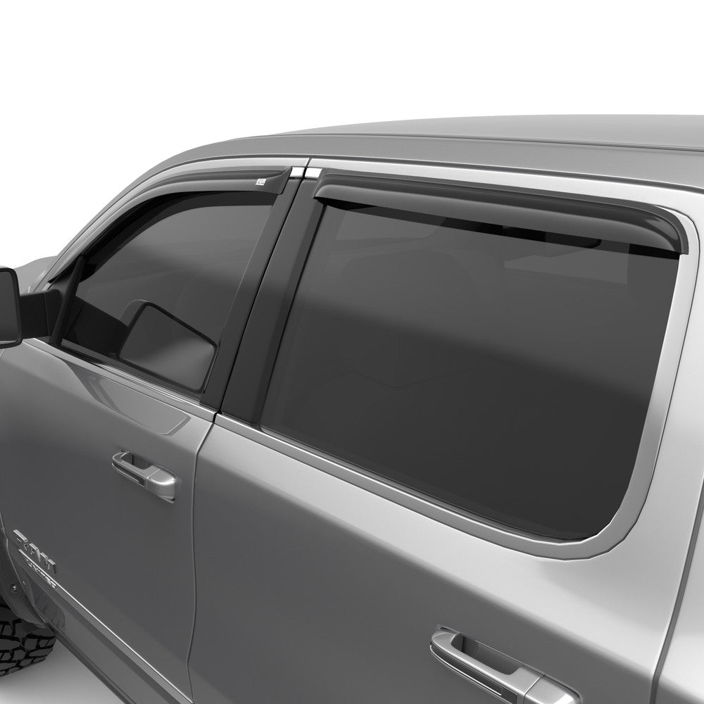 Tape On Window Visors Smoke Finish - Fits 19-24 Ram 1500 (Crew Cab)