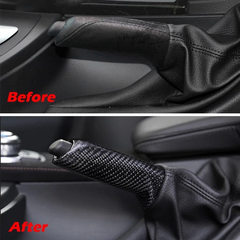 BMW parking brake handle cover carbon fiber