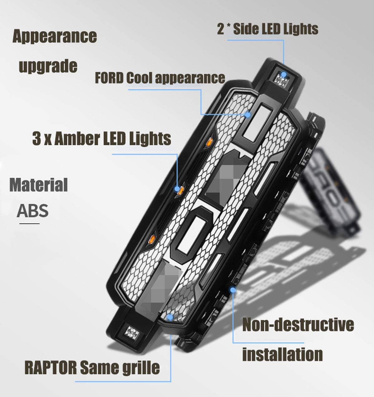 Ford F150 grill with side lights for 2018-2020 only